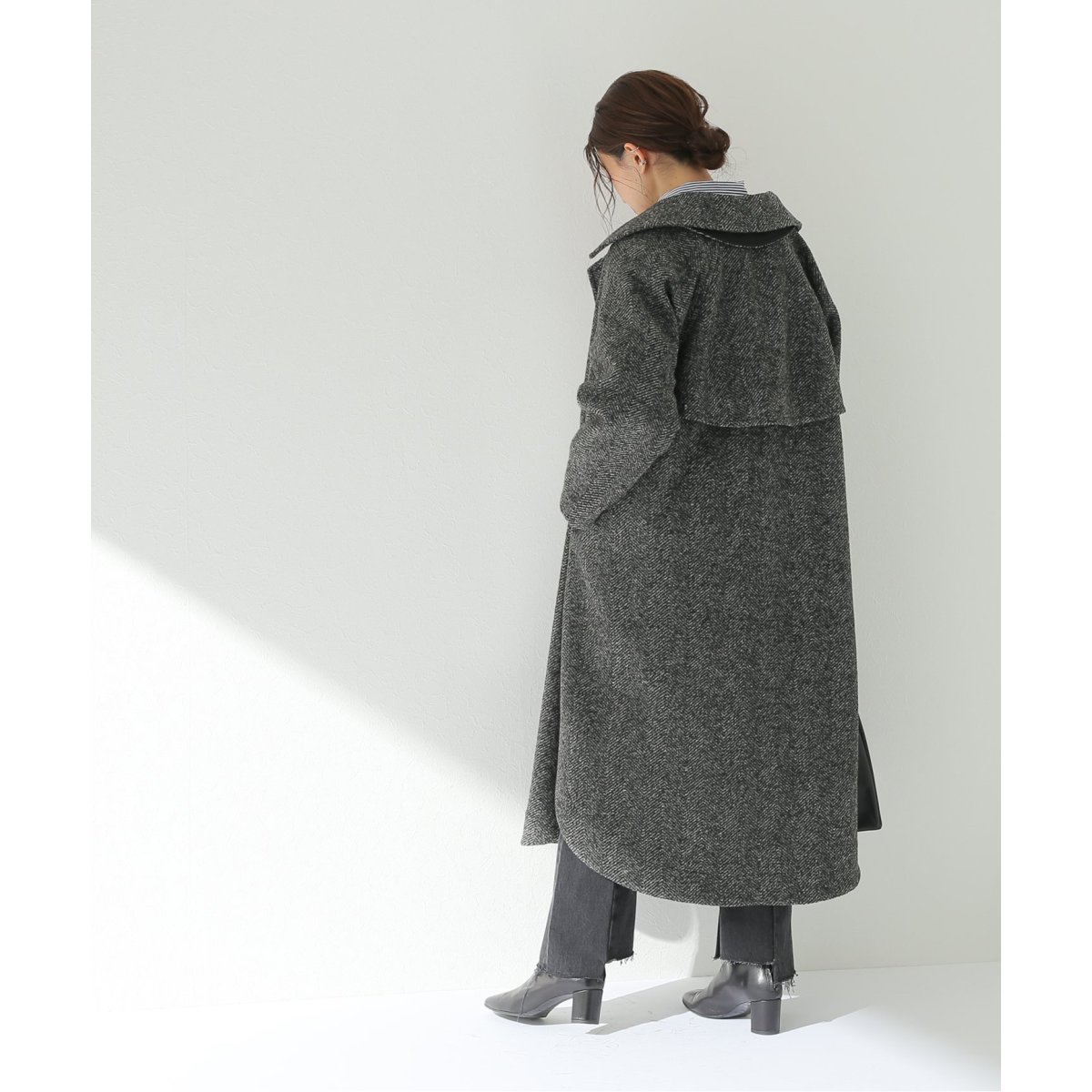 (専用)値下げspick&span Wスライバーヘリンボーンボリュームコート Spick & Span（スピックアンドスパン）の「Wスライバー