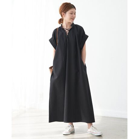 ≪追加≫サッカー地レースアップワンピース | スピック＆スパン(Spick  