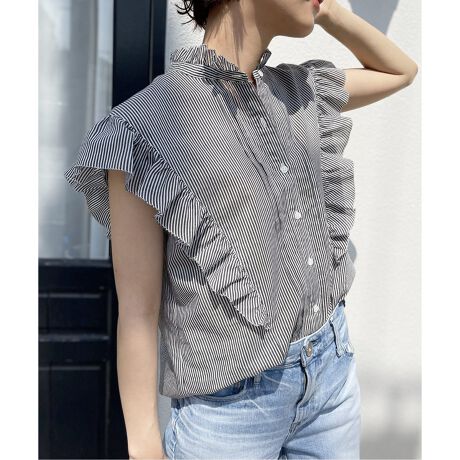 ノースリコットン シルクピンタックフリルブラウス | スピック＆スパン  