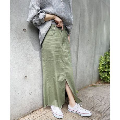 ≪WEB限定追加2≫綿麻チノマキシスカート | スピック＆スパン(Spick  