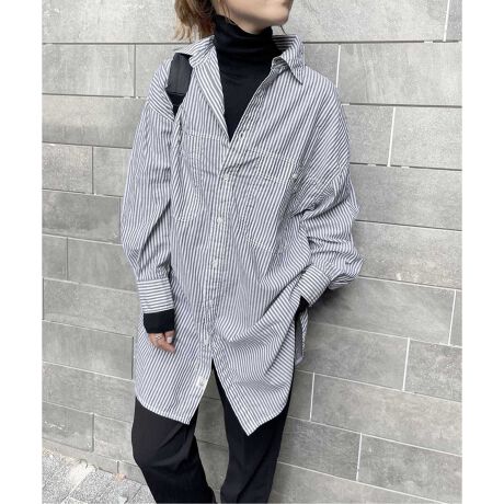 ≪WEB限定追加≫ボイルストライプロングルーズシャツ | スピック 