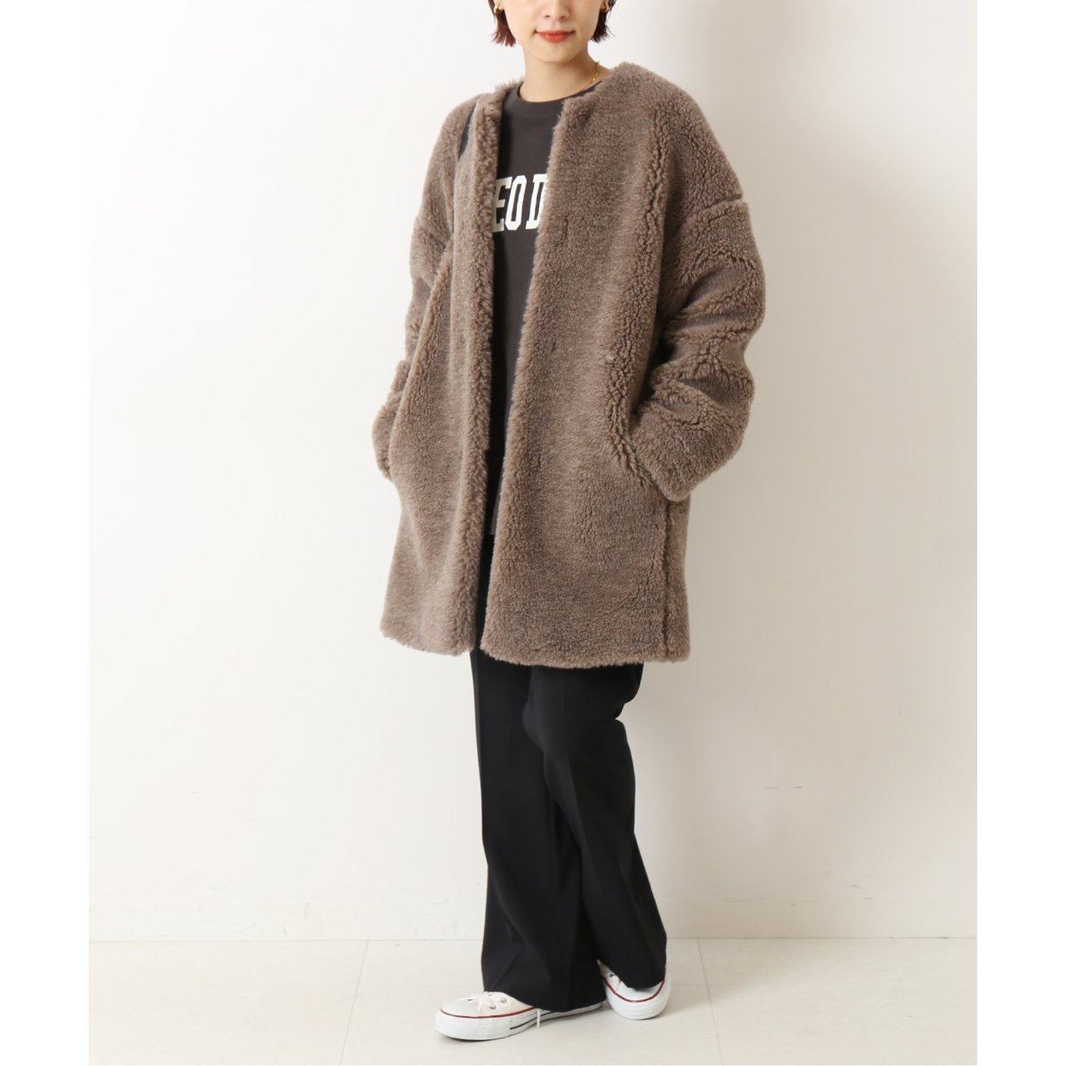 TICCA /ティッカ】ウールファーノーカラーコート | スピック＆スパン