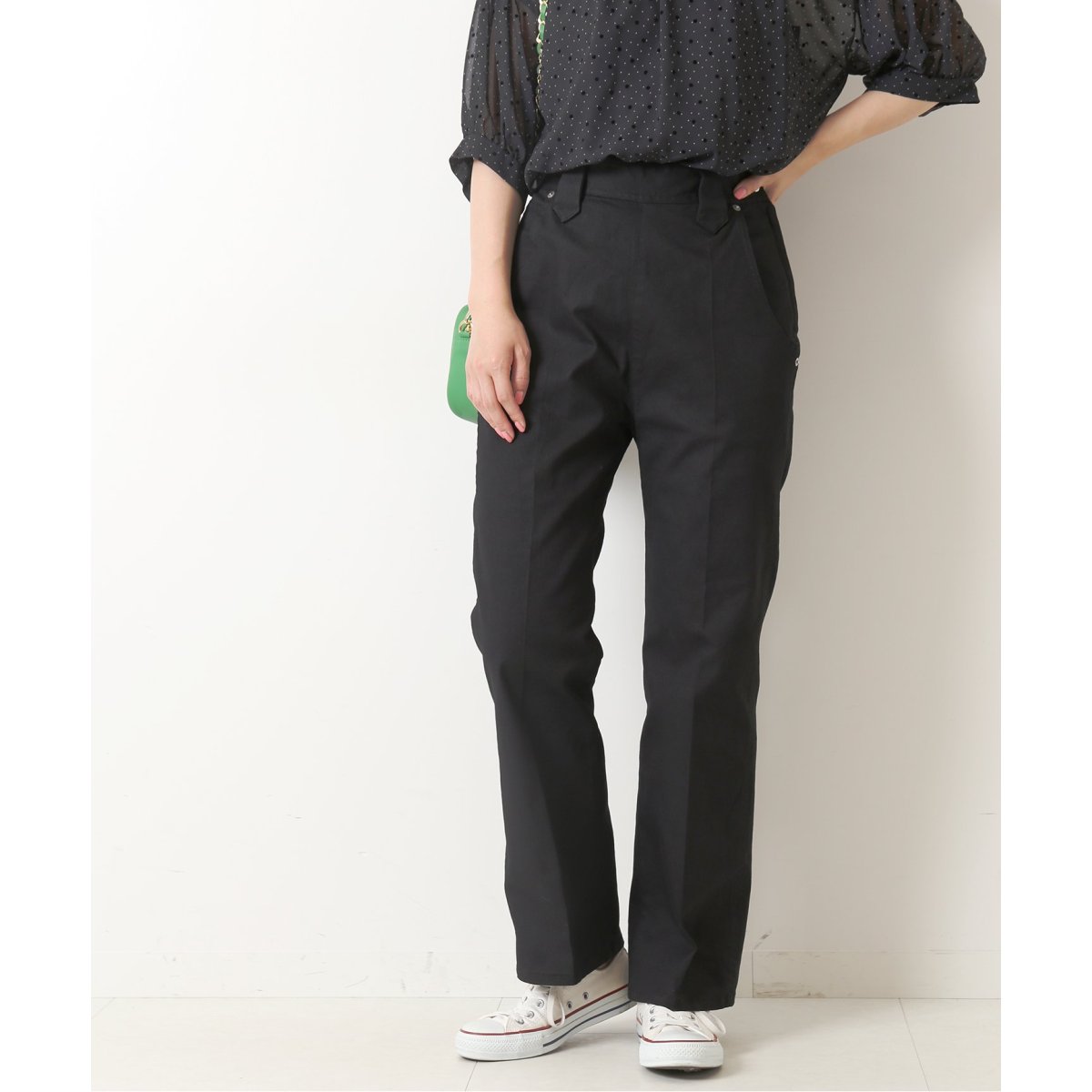スピックアンドスパン 新品❗️コットンスリムストレートパンツ