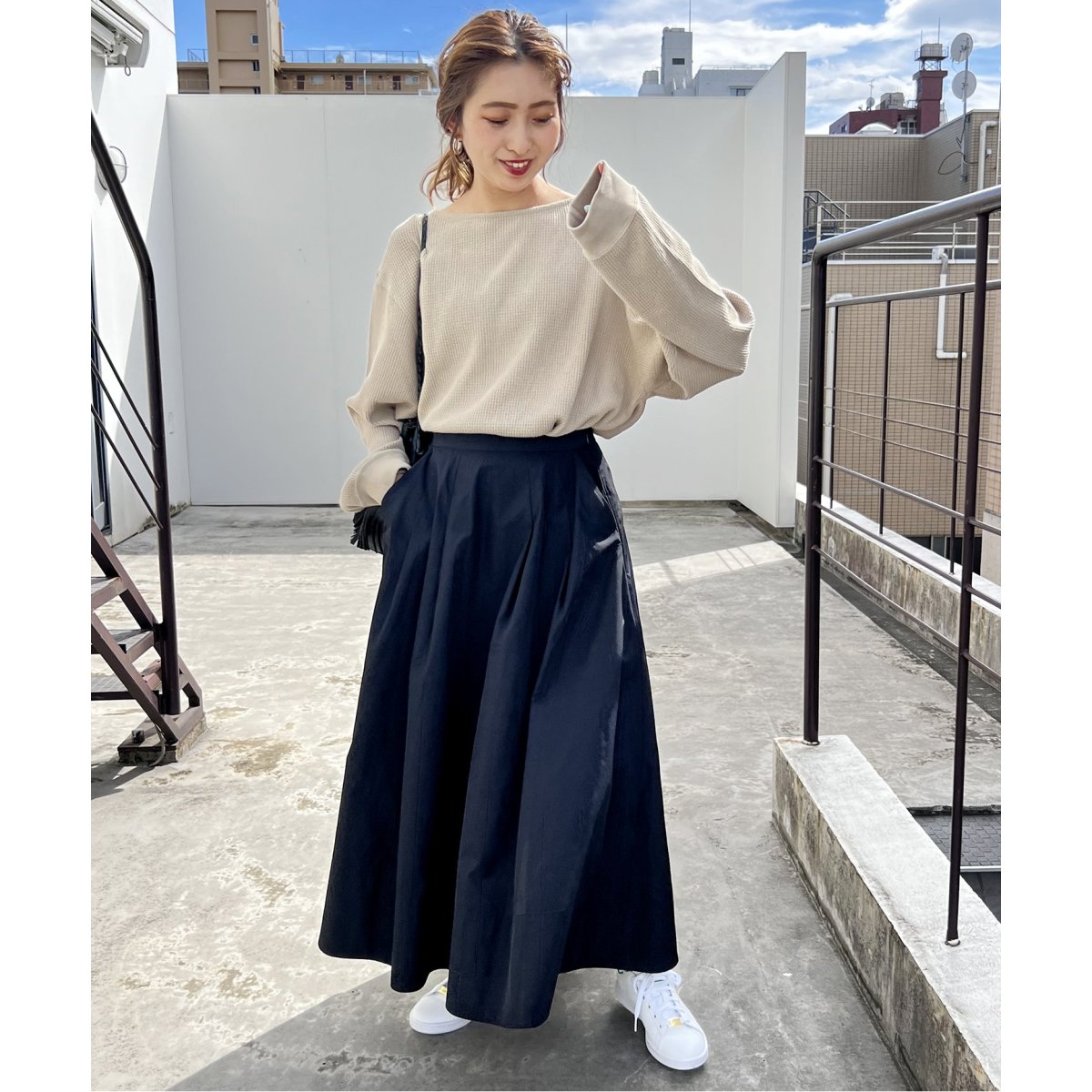 新品タグ付き☆spick and span ヘビータフタタックボリュームスカート Spick & Span（スピックアンドスパン）の「ヘビータフタタック