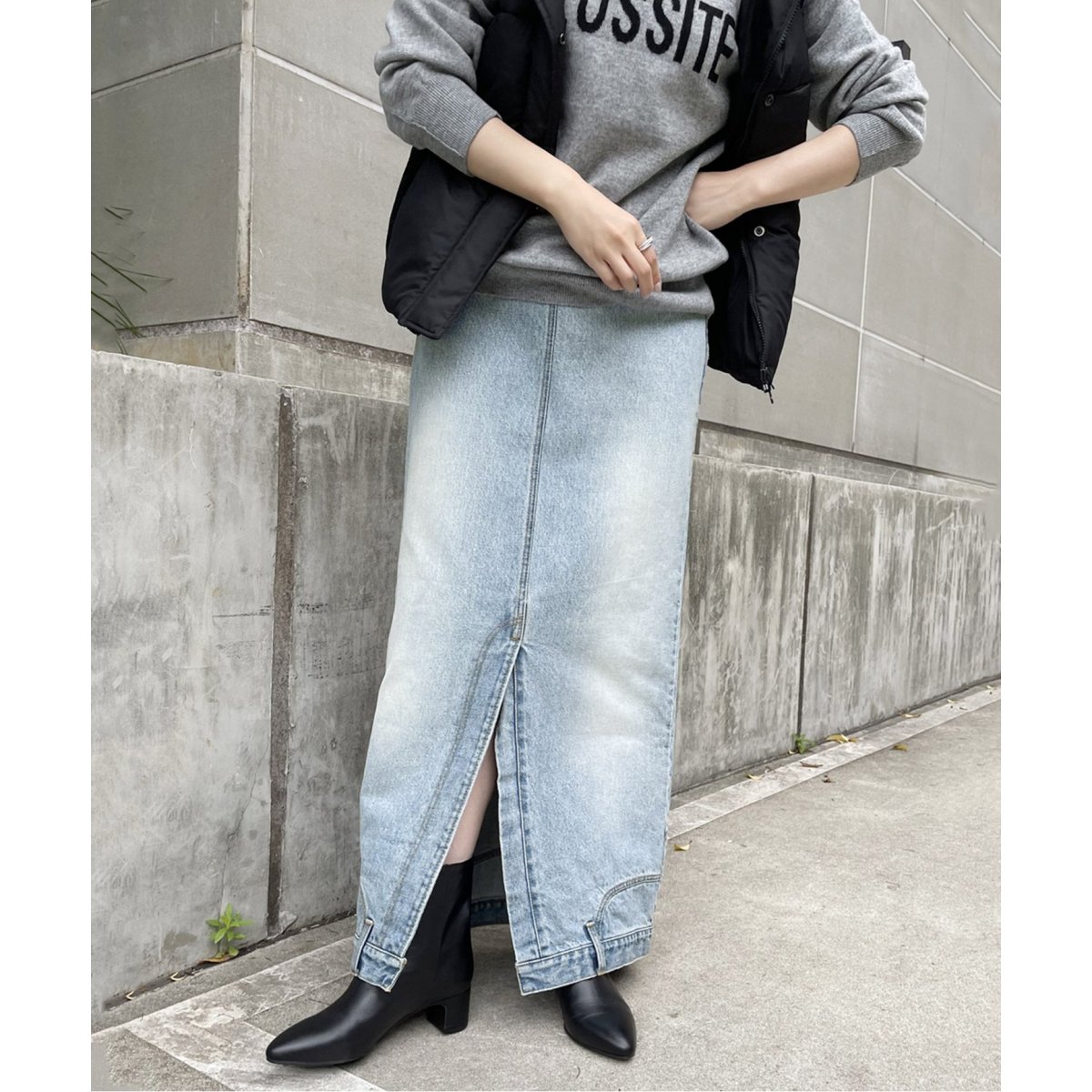 MEYAME DENIM UPSIDE-DOWN SKIRT デニムスカート MEYAME / メヤメ】DENIM UPSIDE-DOWN SKIRT | スピック＆スパン