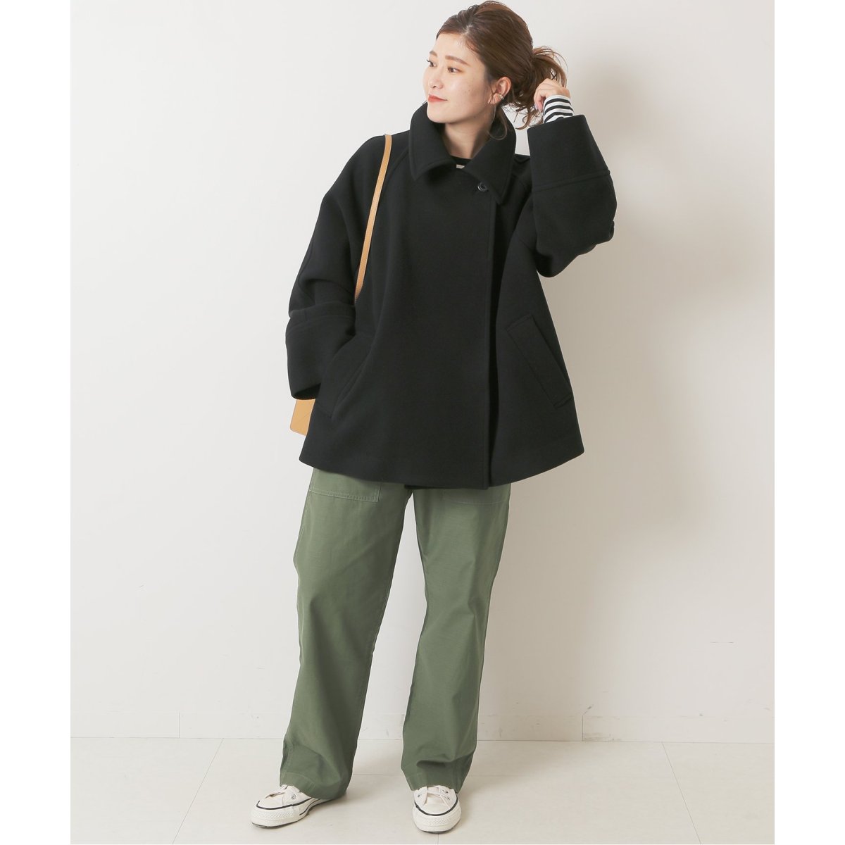 スピックアンドスパン　》W/Nyモッサステンカラーショートコート Spick & Span（スピックアンドスパン）の「W/Nyモッサステン