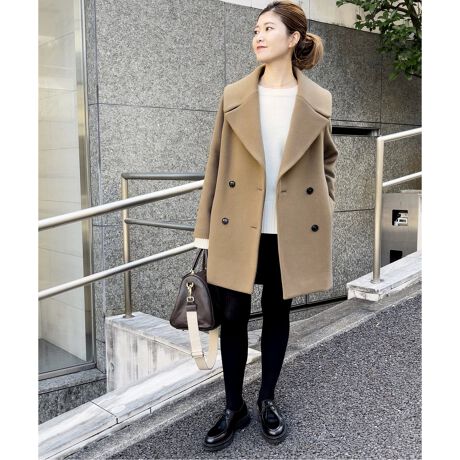 Spick and SpanビッグカラーダウンコートIENANobleplage（ウール  