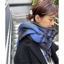 Joshua Ellis/ジョシュアエリス】 カシミヤチェックストール 