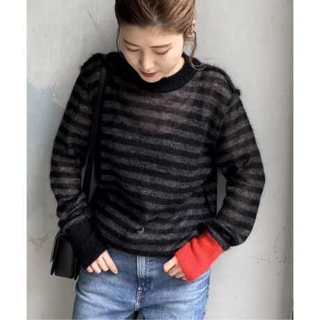 WRAPINKNOT / ラッピンノット】 Mohair Border Knit | スピック 