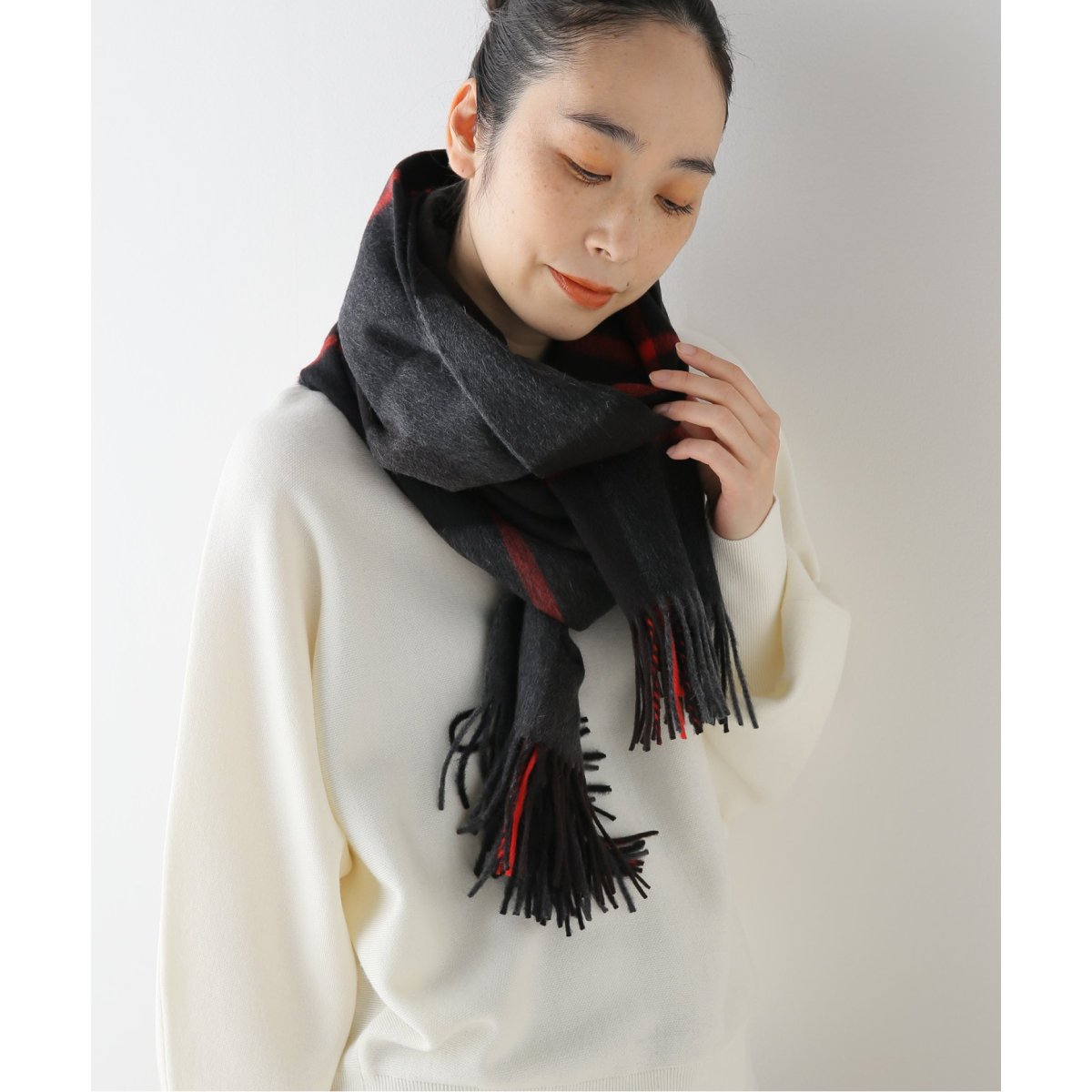 Spick & Span JOSHUA ELLIS 別注アンゴラチェックストール lava.rs