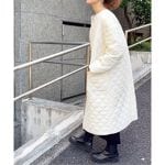 キルティングノーカラーロングコート | スピック＆スパン(Spick and 