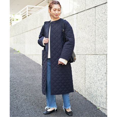 美品 Spick&Span ノーカラーウールコート オフホワイト（スピック  