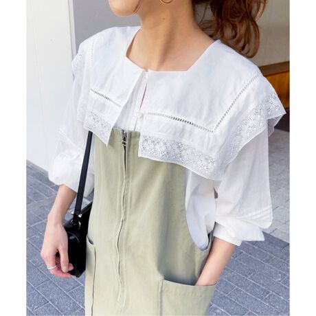 新品.未使用.タグ付き】スピックアンドスパン コットンボイルフリル 
