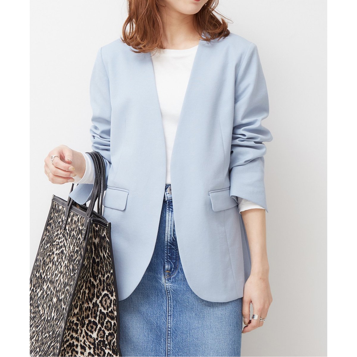 Spick and Span リネンSTR ノーカラージャケット ノーカラージャケット ジャケット/アウター レディース 超安い