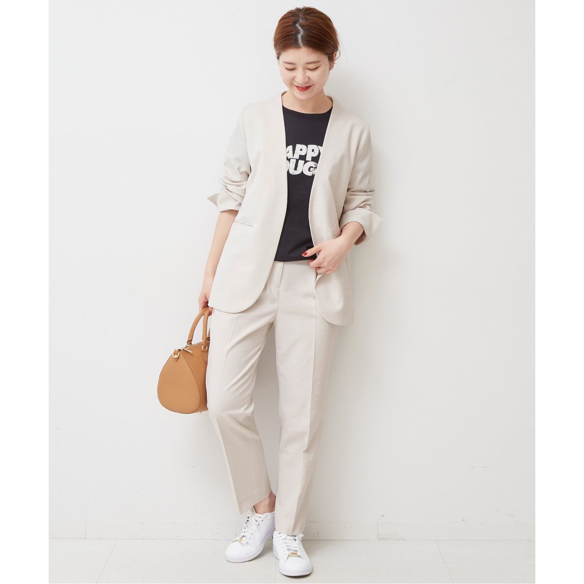 Spick and Span リネンSTR ノーカラージャケット ノーカラージャケット ジャケット/アウター レディース 超安い