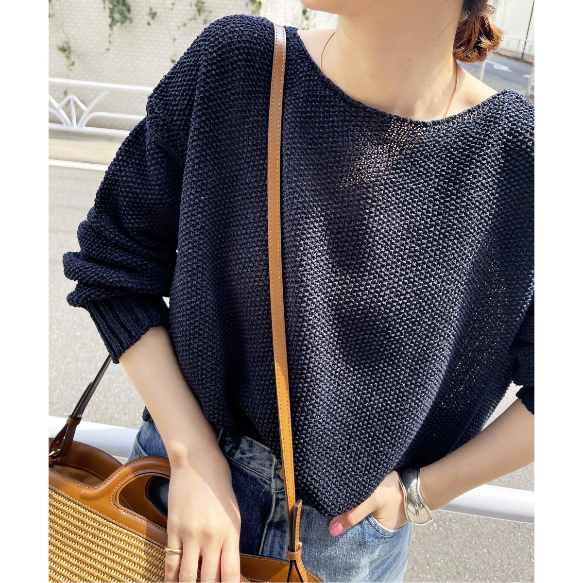 未使用★Spick &Span♦︎ペーパーヤーン 2Wayプルオーバー　ネイビー Spick & Span（スピックアンドスパン）の「≪追加≫ペーパー