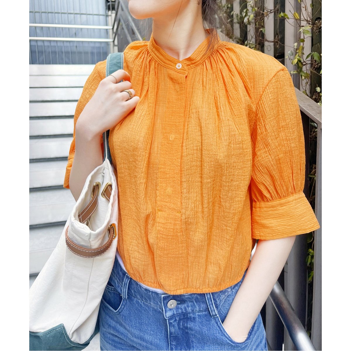 U by SPICK&amp;SPAN 楊柳シアーブラウス U by SPICK&SPAN（ユーバイスピックアンドスパン）の「楊柳シアー