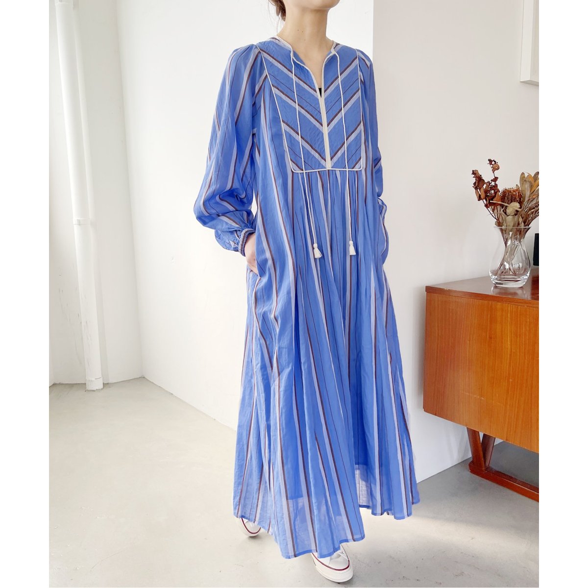 ne Quittez pas / ヌキテパ】COTTON VOILE STRIPE DRESS