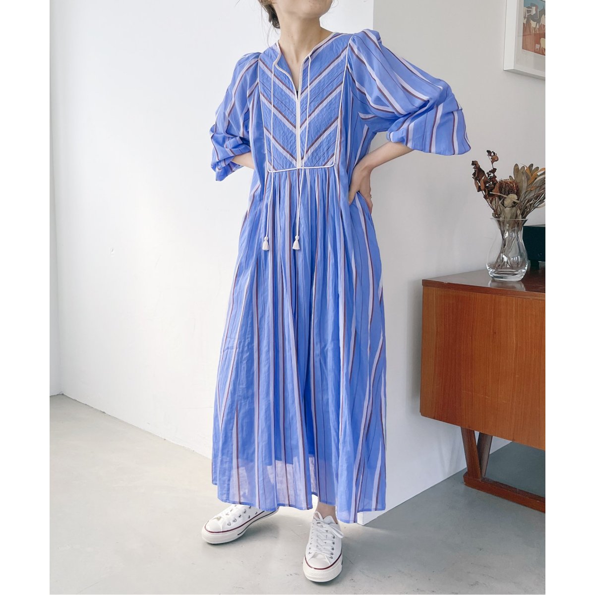 ne Quittez pas / ヌキテパ】COTTON VOILE STRIPE DRESS | スピック