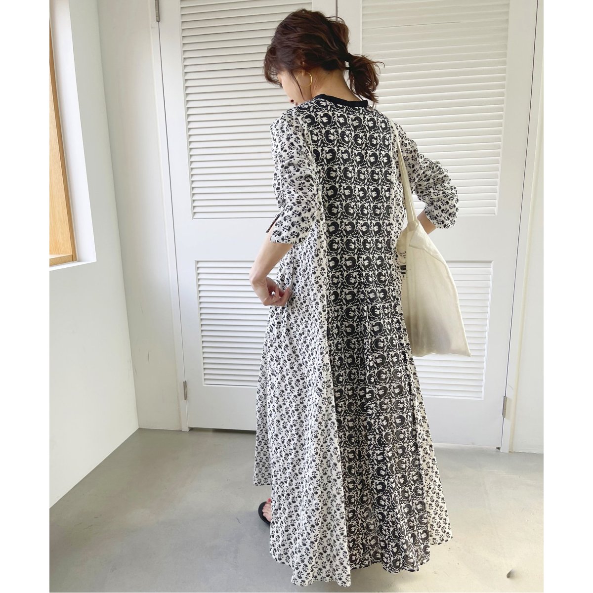 ビタミンカラーのハーモニー 【ヌキテパ】COTTON JQD COMBI DRESS