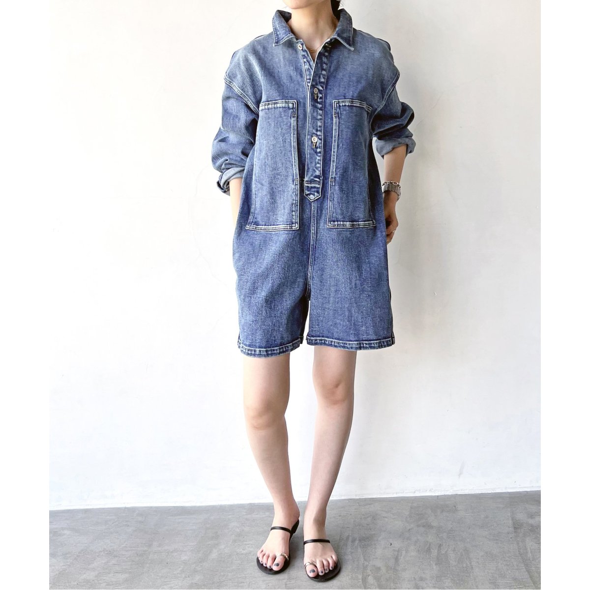 新品❤️スピックアンドスパン　5 1/2 ARMY DENIM JUMPSUIT 5 1/2 ARMY DENIM JUMPSUIT スピックアンドスパン-数量限定商品