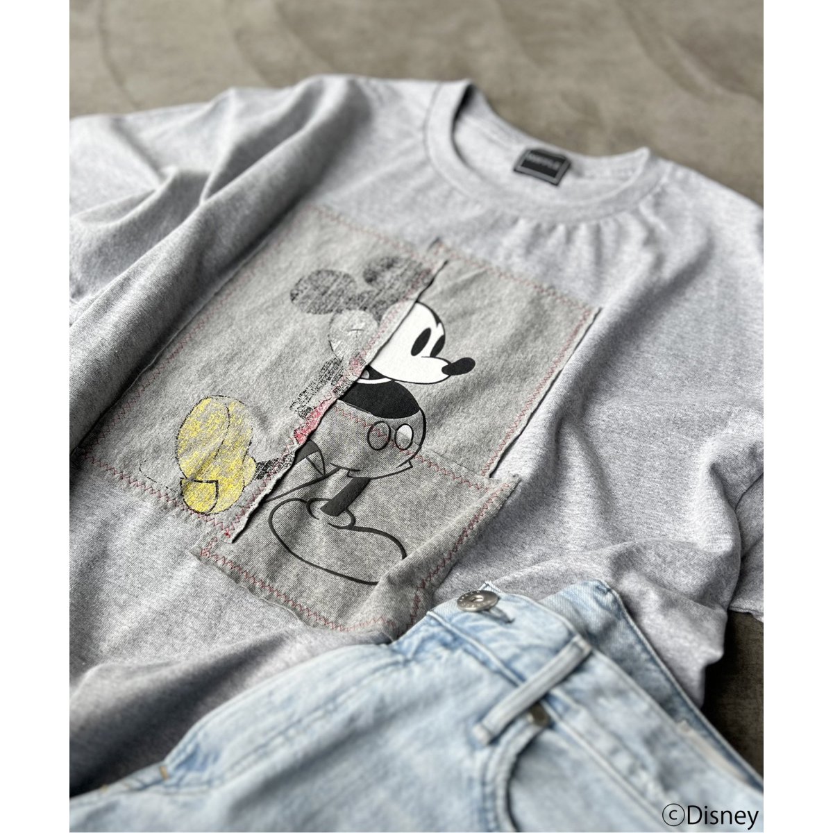 WIFFLE / ウィッフル】 別注 MickeyパッチワークTee | スピック