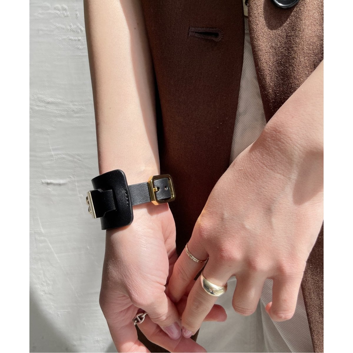 MAISON BOINET / メゾンボワネ】チェーン*レザーブレスレット