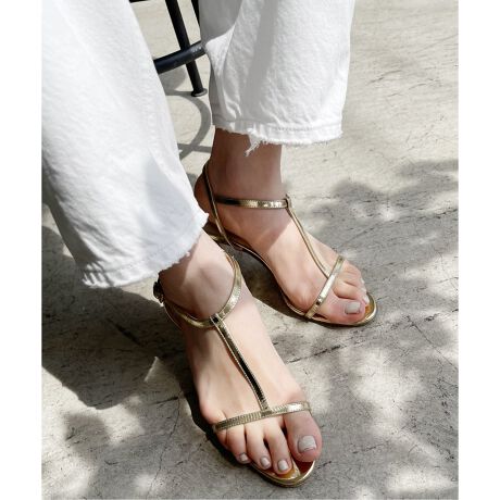 NEBULONI ひしゃげ E./ネブローニ ゴールド サンダル23cm 