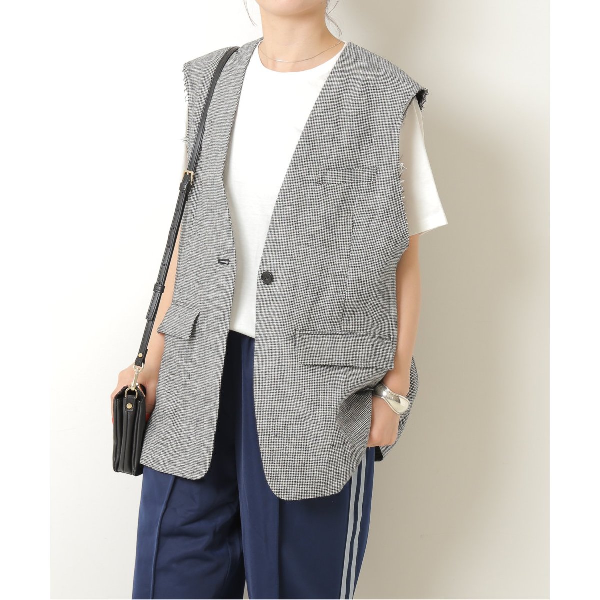 Spick and Span リネンスリーブレスオーバージャケット リネンスリーブレスオーバージャケット | スピック＆スパン(Spick and
