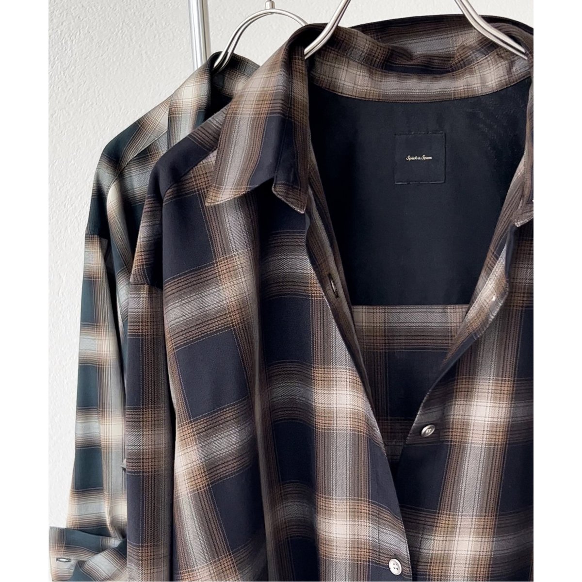 Spick & Span スパン TRツイルチェックシャツ グリーン Spick & Span（スピックアンドスパン）の「TRツイルチェック