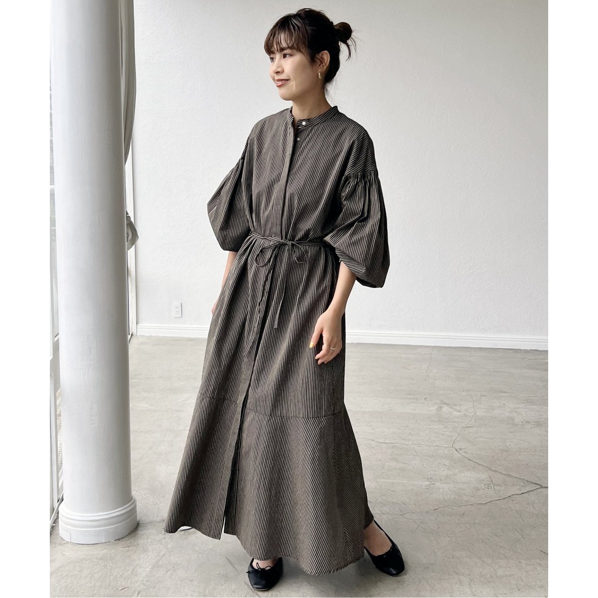 ヌキテパ　POPLIN STRIPE SHIRTS DRES ワンピース POPLIN STRIPE SHRITS DRESS | NE QUITTEZ PAS