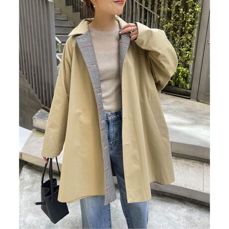 Spick and Spanモッサステンカラーショートコート Spick&span W/Nyモッサステンカラーショートコート スピックアンドスパン　W/Nyモッサステンカラーショートコート