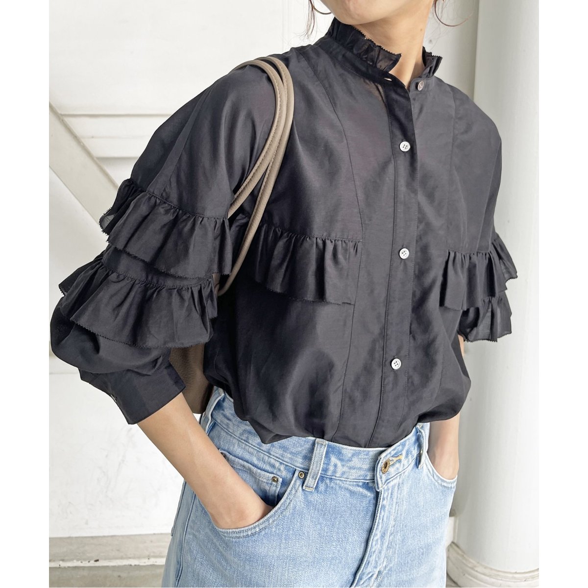 ≪追加≫コットンシルクティアードフリルスリーブブラウス | スピック