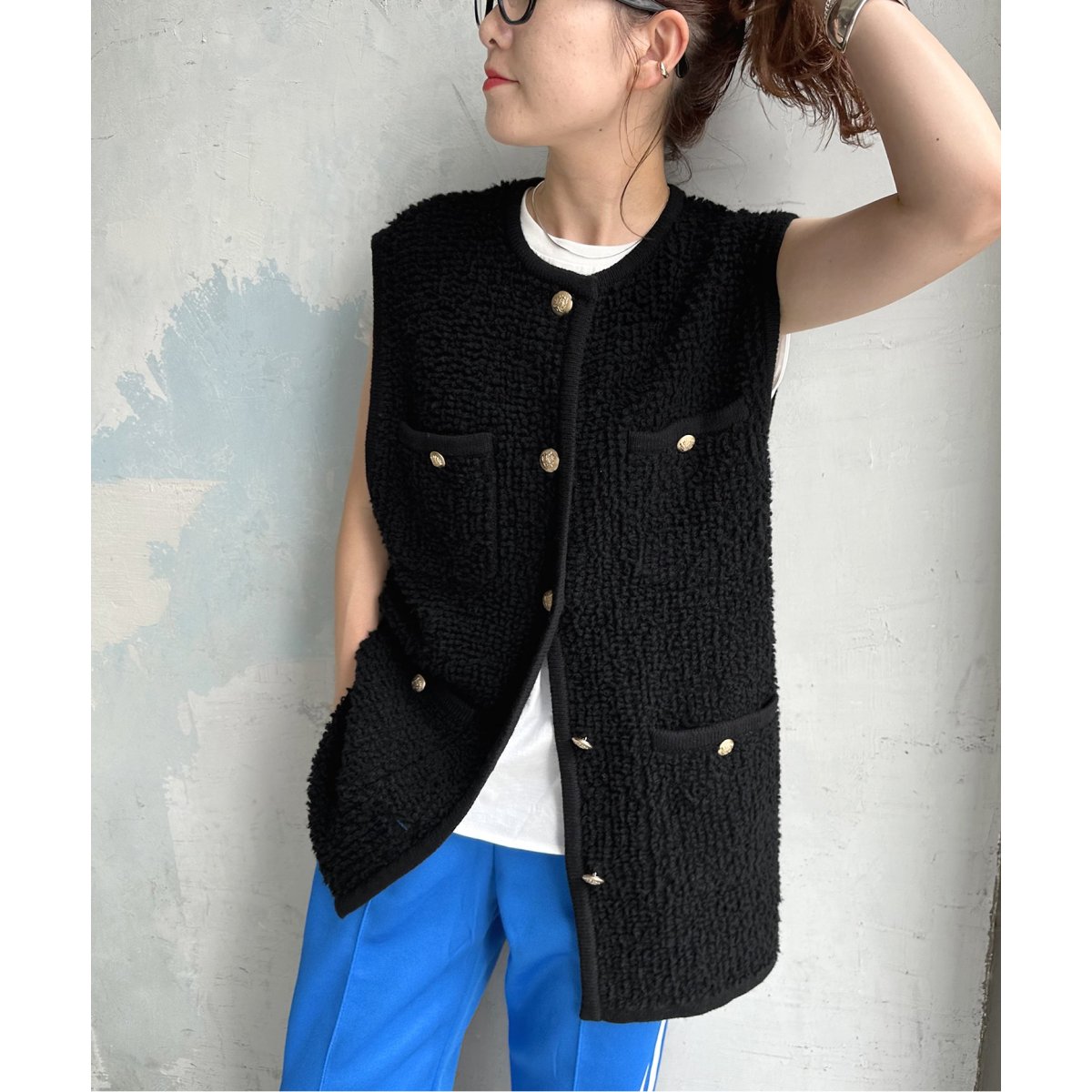 ADAWAS アダワス ループニットベスト ジレ ベスト スピックアンドスパン ADAWAS / アダワス】LOOP KNITTED VEST | スピック＆スパン