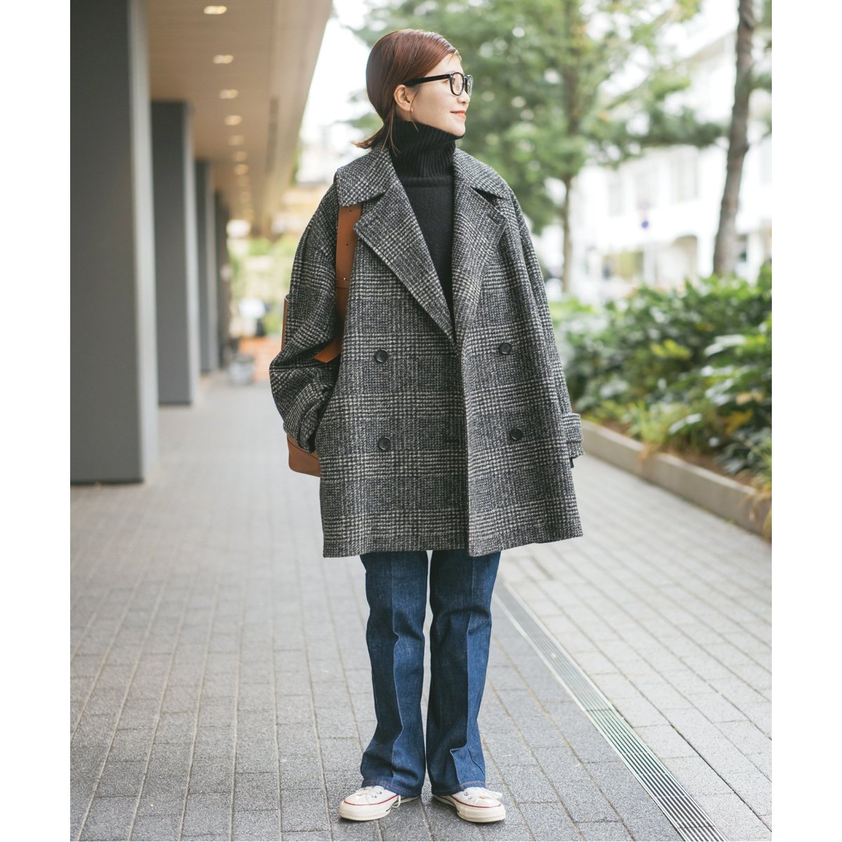 Spick & Span Wスライバーチェックハーフコート 23AW - メルカリ