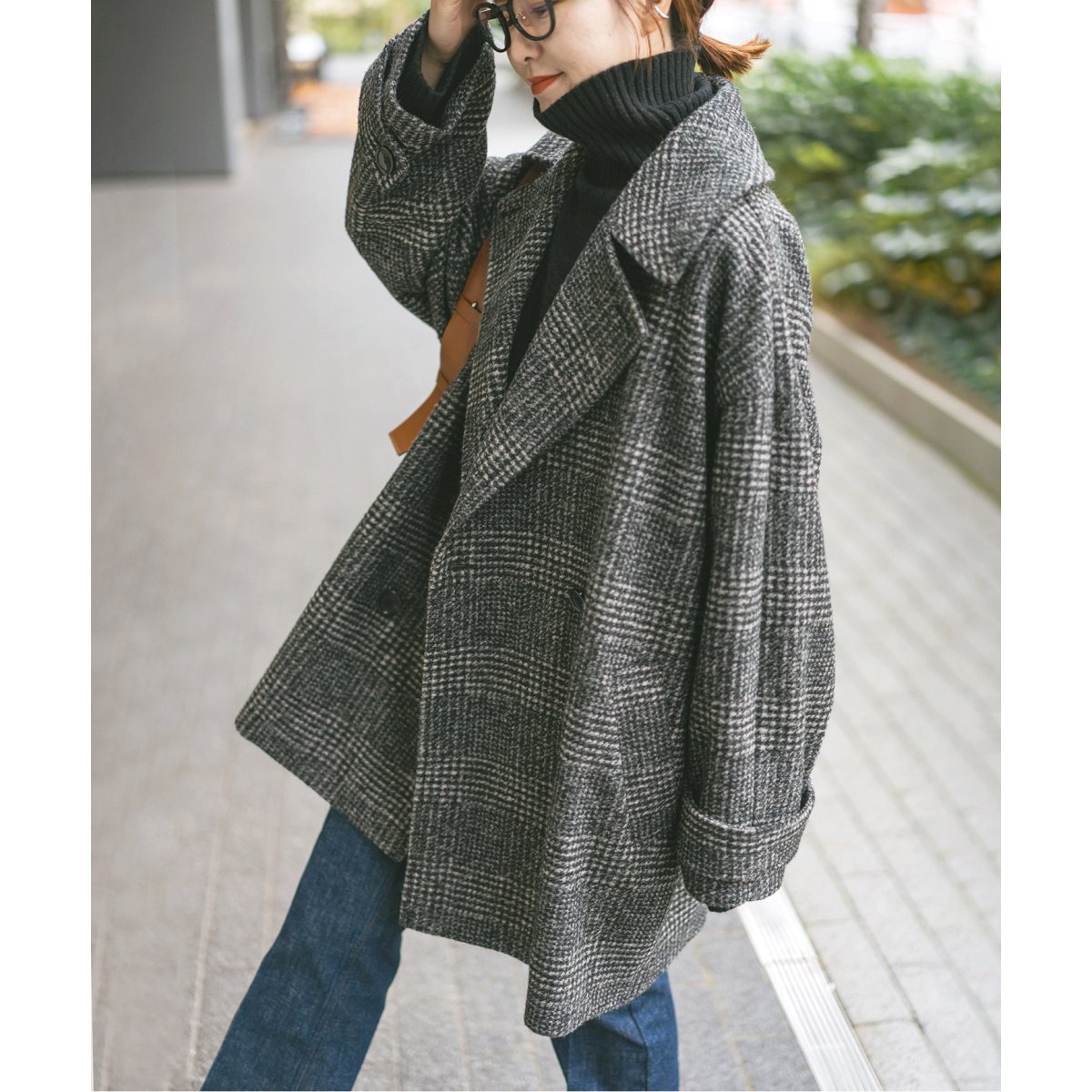 Wスライバーチェックハーフコート | スピック＆スパン(Spick and Span