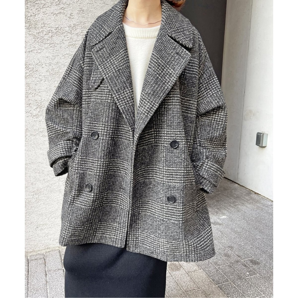 Wスライバーチェックハーフコート | スピック＆スパン(Spick and Span