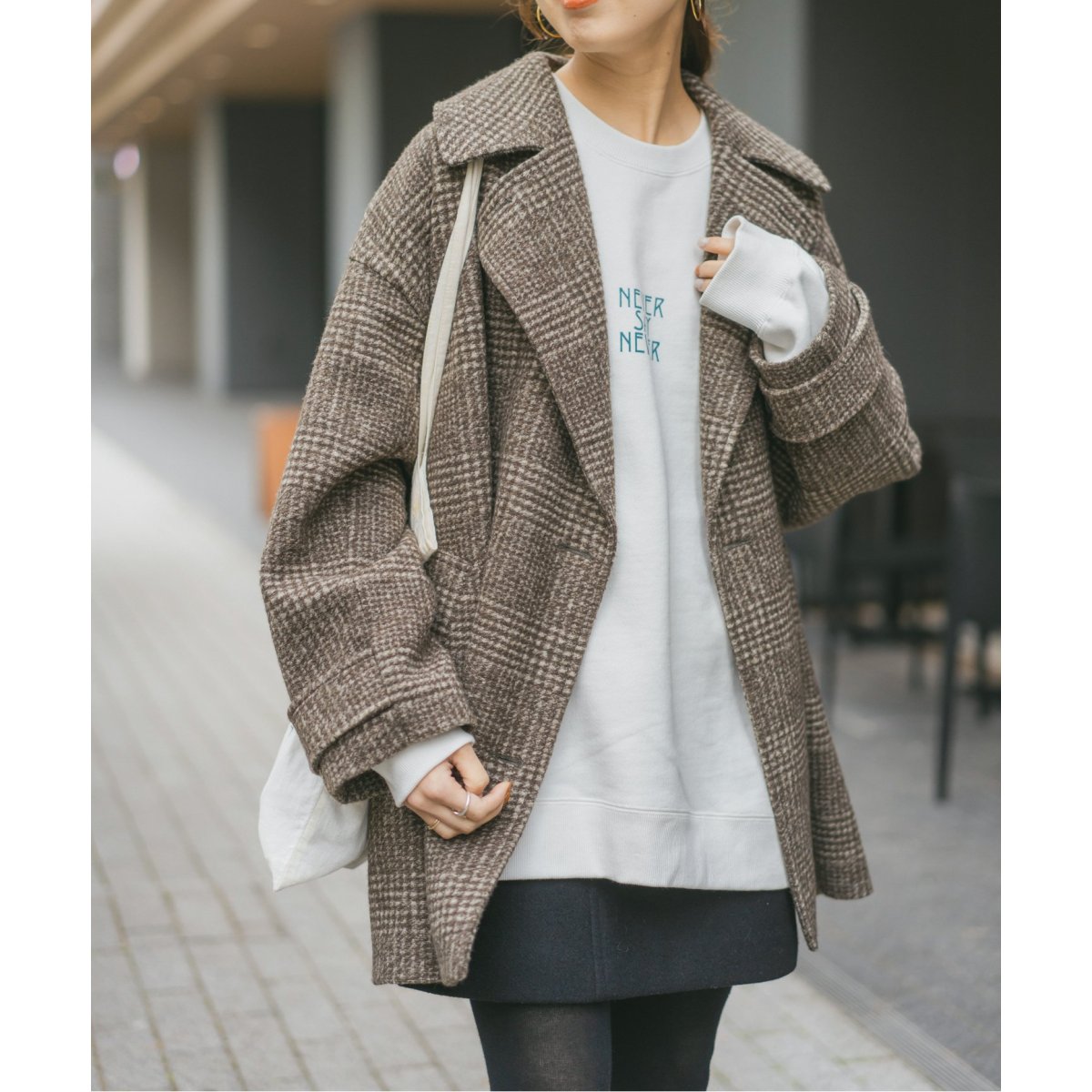 Wスライバーチェックハーフコート | スピック＆スパン(Spick and Span