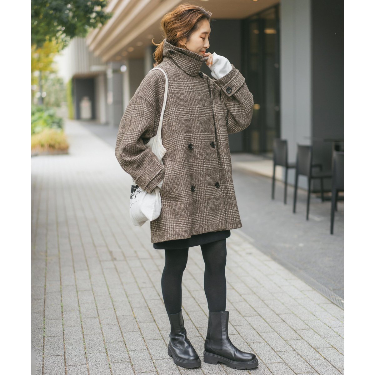 Wスライバーチェックハーフコート | スピック＆スパン(Spick and Span