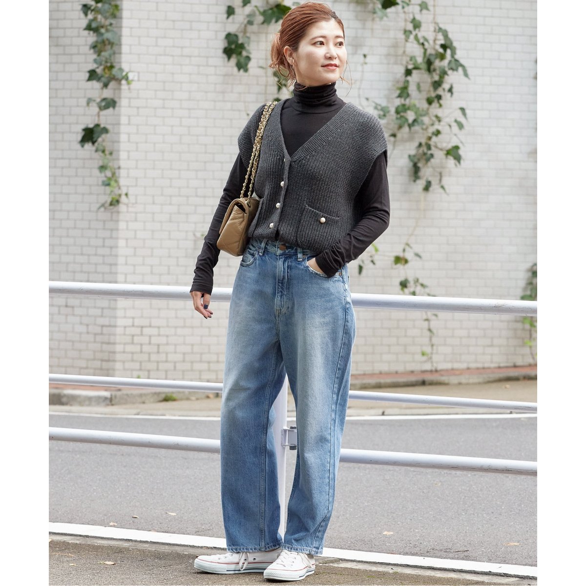 新品 Spick & Span スピックアンドスパン パールボタン畦ニット