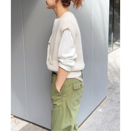 ≪WEB限定追加≫パールボタン畦ニットベスト | スピック＆スパン(Spick  