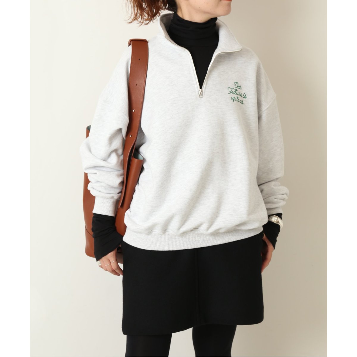 WAVE UNION 別注HIGH NECK ZIP PULL OVER