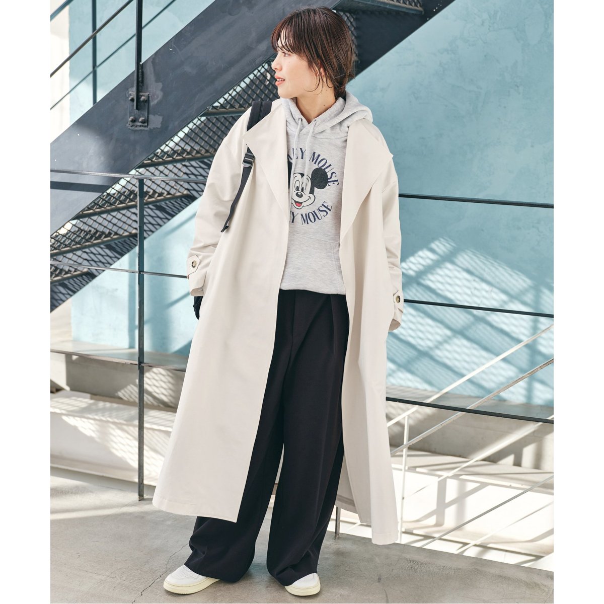 【未使用】Spick and Span C/Cu ノーカラートレンチコート C/Cu ノーカラートレンチコートのコーディネートスナップ（RIKA