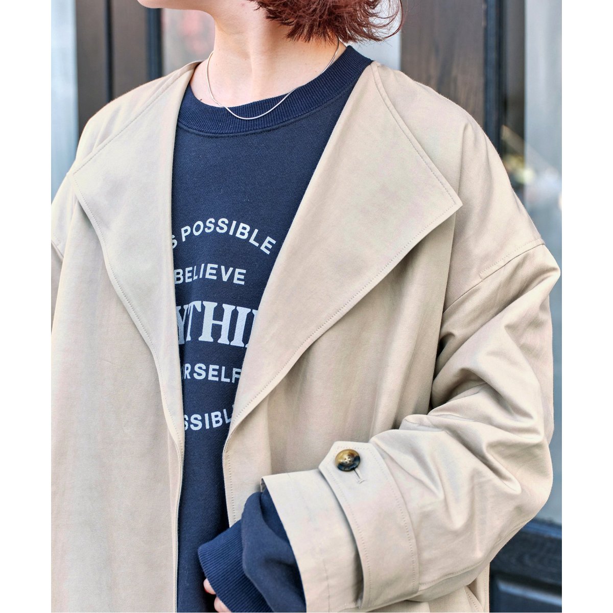 【未使用】Spick and Span C/Cu ノーカラートレンチコート C/Cu ノーカラートレンチコート（トレンチコート）｜Spick and