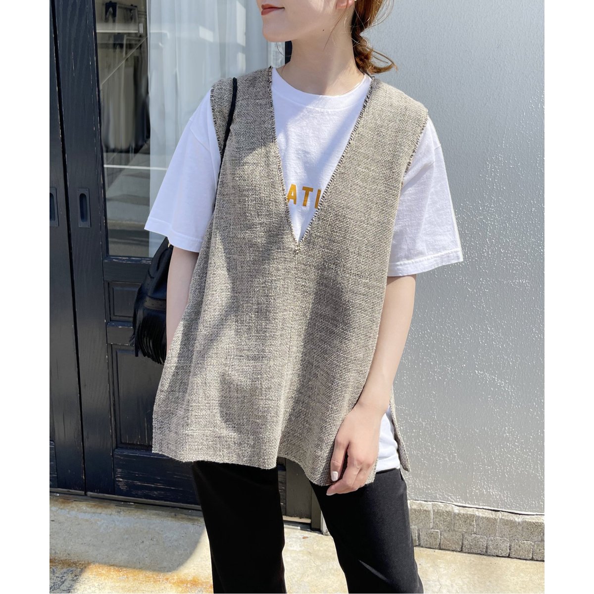 Spick & Span リネンツイード Vネックベスト Spick & Span｜リネンブレンドツイードベスト | Rakuten Fashion