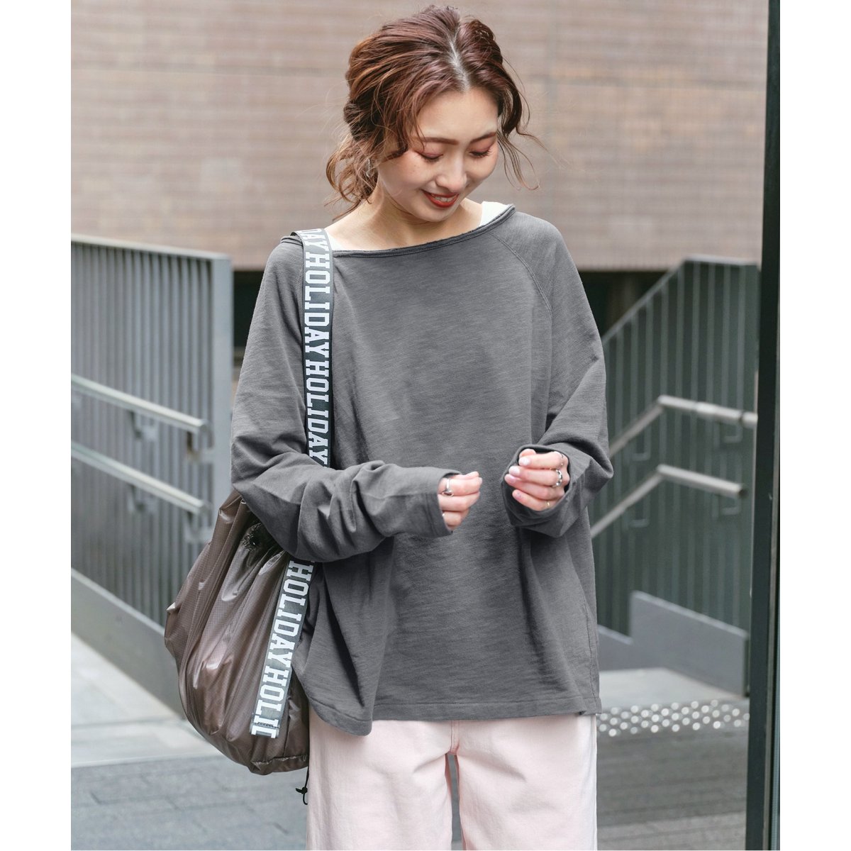 【Spick&Span】コットンスラブクルーネックプルオーバー＊グレー＊新品◎ ≪追加≫コットンスラブクルーネックプルオーバー | スピック