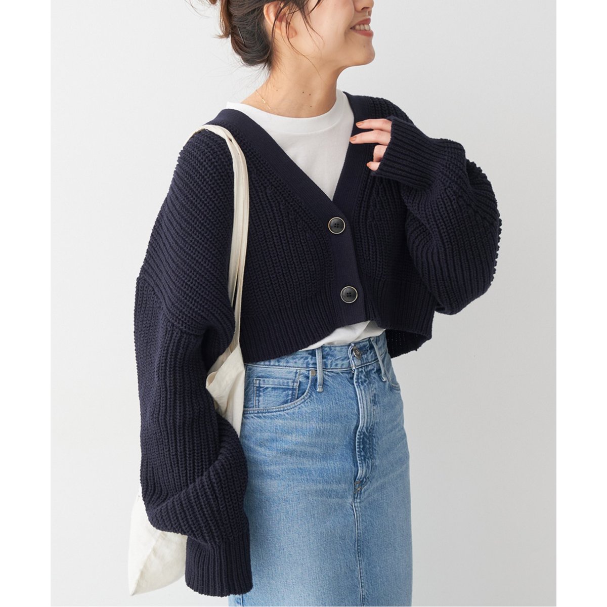 a*様 CATORCE カーディガン 洗える】LEADER ／ フェイクレザーポケットオーバーサイズ