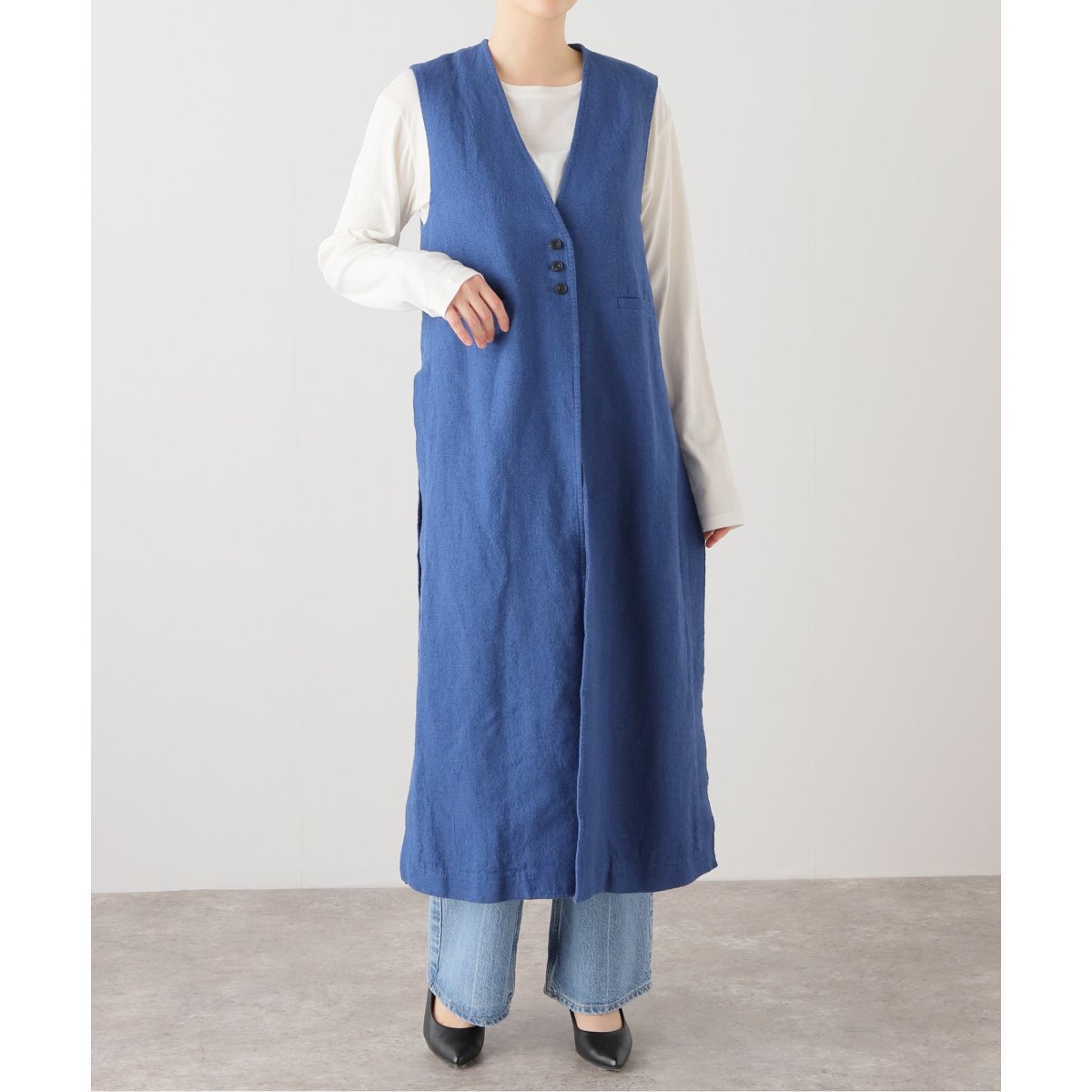 美品【2024SS】Spick and Span リネンシルクロングジレ リネンシルクロングジレ（ジレ）｜Spick and Span（スピック