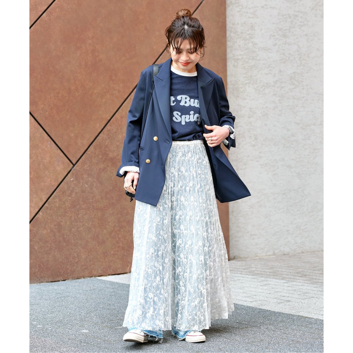 Spick & span シアーレースプリーツスカート シアーレースプリーツスカートのコーディネートスナップ（azusa