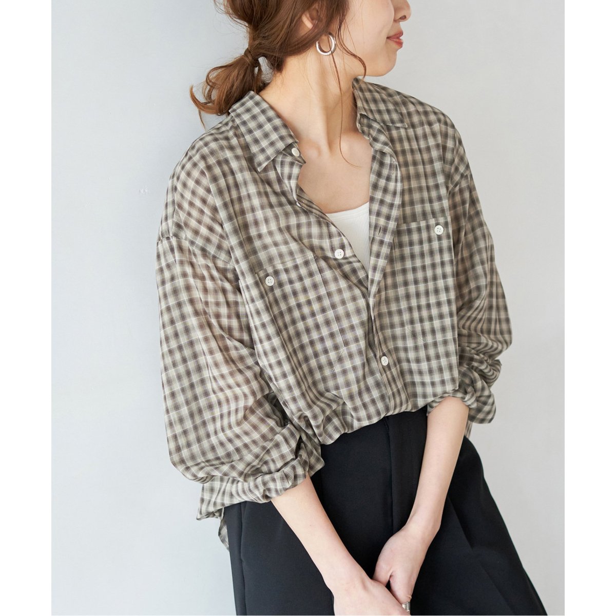 ≪追加≫コットンボイルチェックシャツ | スピック＆スパン(Spick and